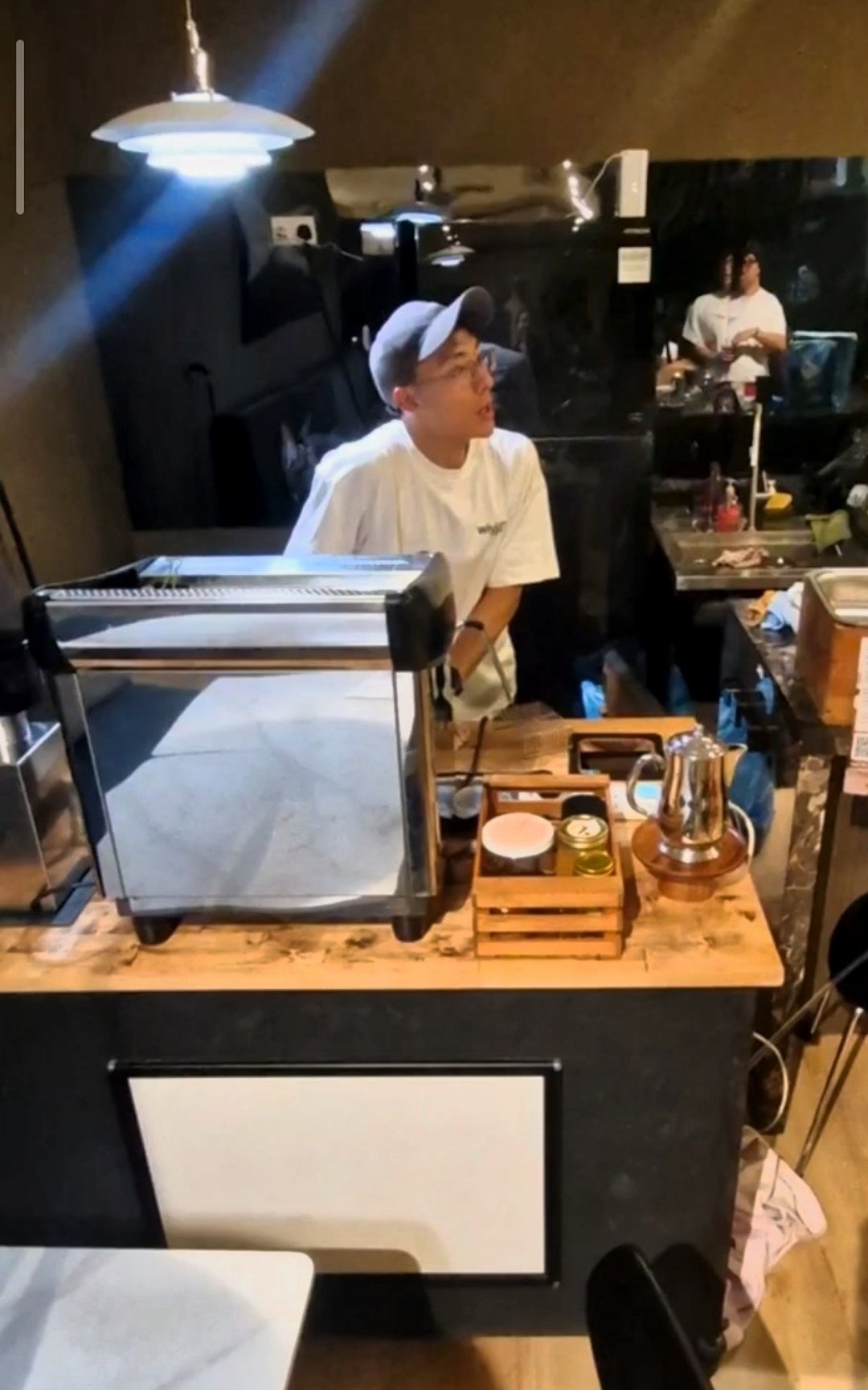 Barista at coffee cart during event