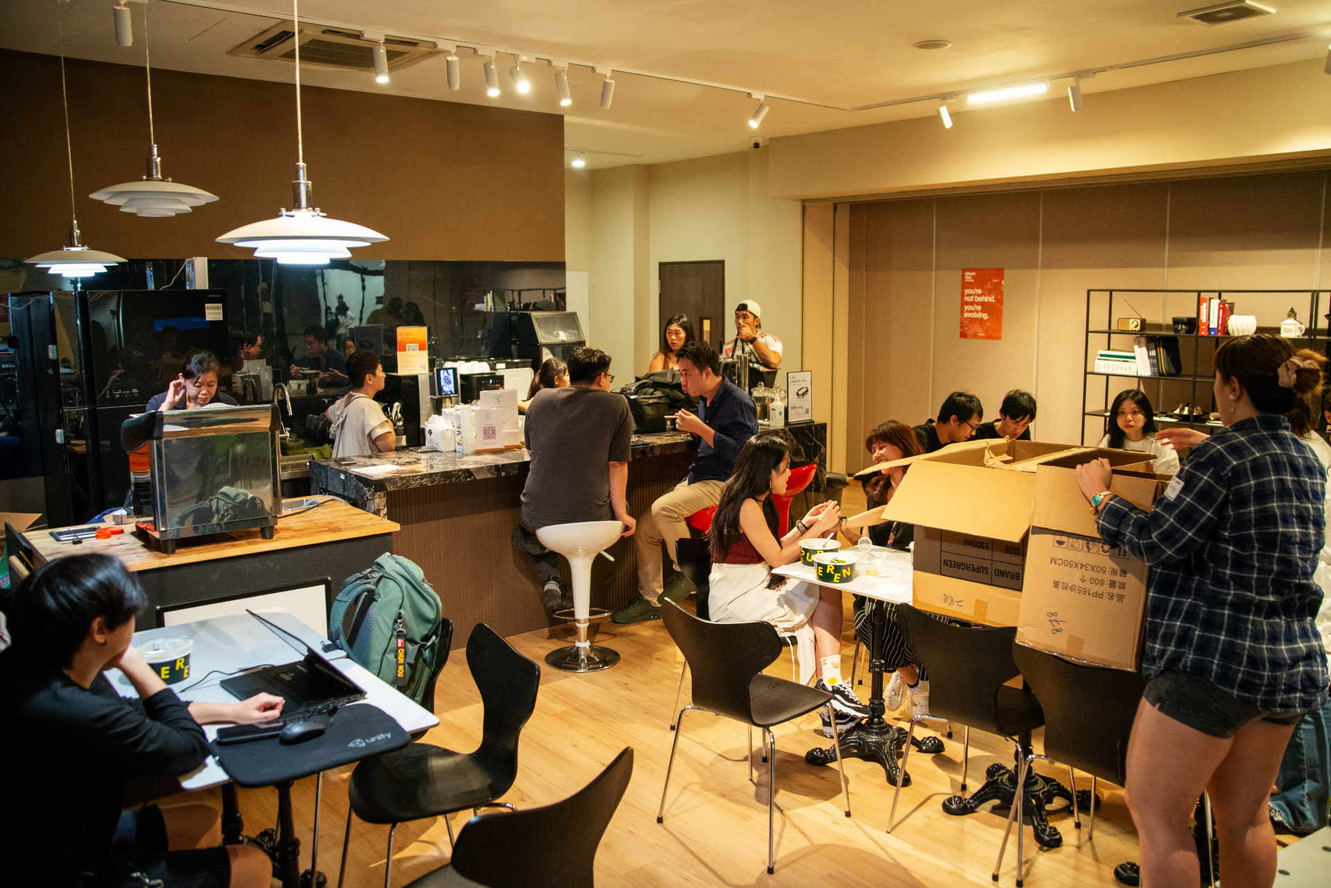 Event atmosphere with coffee cart